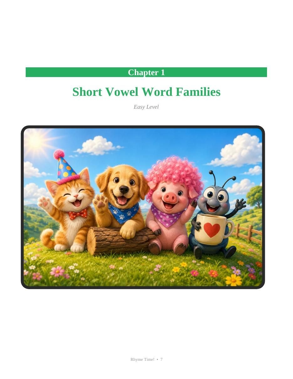 Chapter 1 opener page with cartoon animals